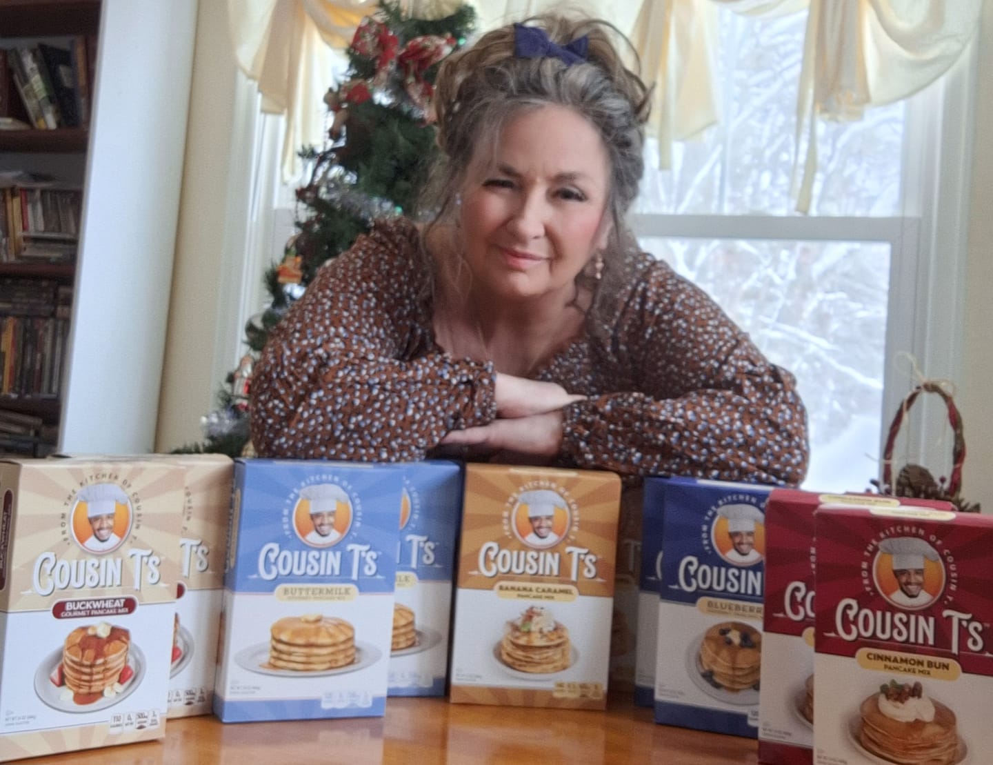Customer photo review of Cousin T's Cinnamon Bun Gourmet Pancake Mix (2 Pack)