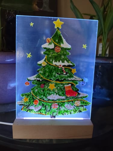 Customer photo review of LED Christmas Tree Paint by Numbers