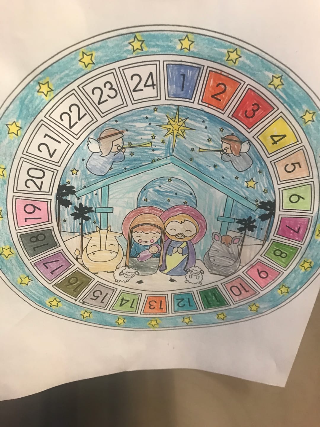 Customer photo review of Advent Calendar Printable & Coloring Page - Digital Download
