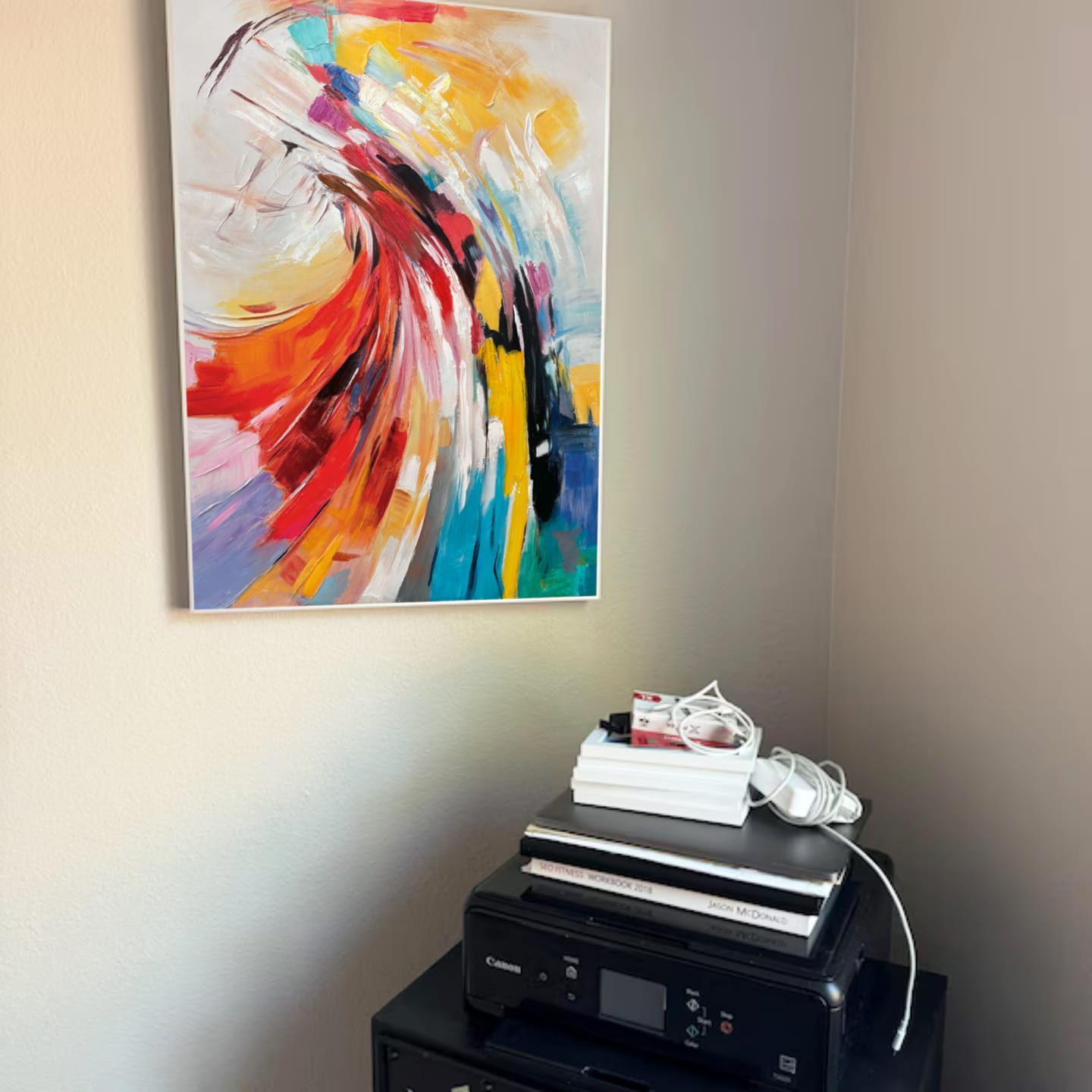 Customer photo review of Colorful  Abstract Textured Painting Canvas #AT039