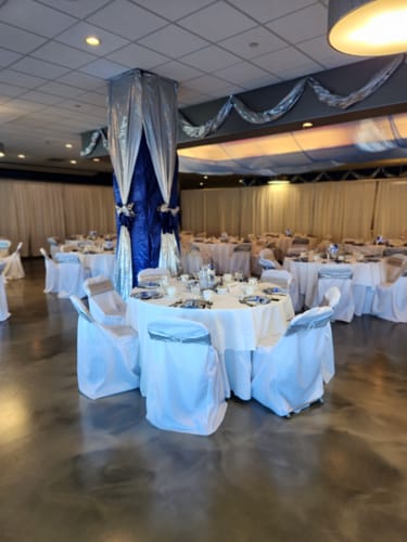 Customer photo review of Royal Blue Poly Satin Fabric