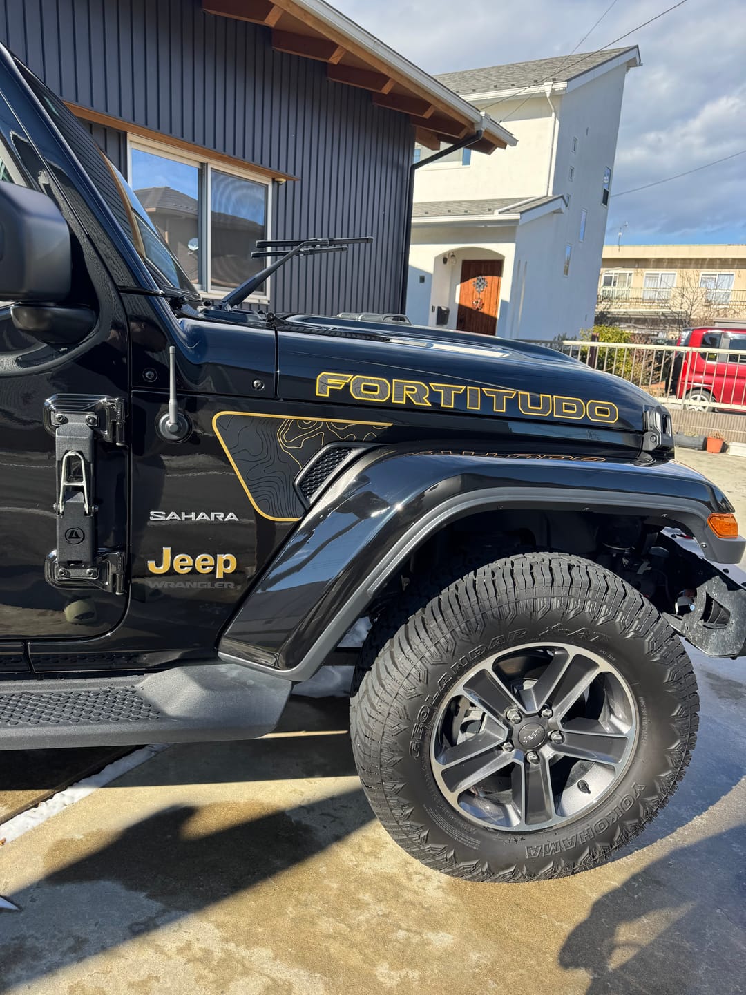 Customer photo review of Premium Black Topo Hood Lettering | Set of 2
