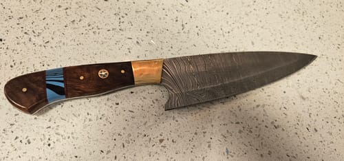 Customer photo review of Cuchillo de Cocina de Acero Damasco 32cm "Colico"