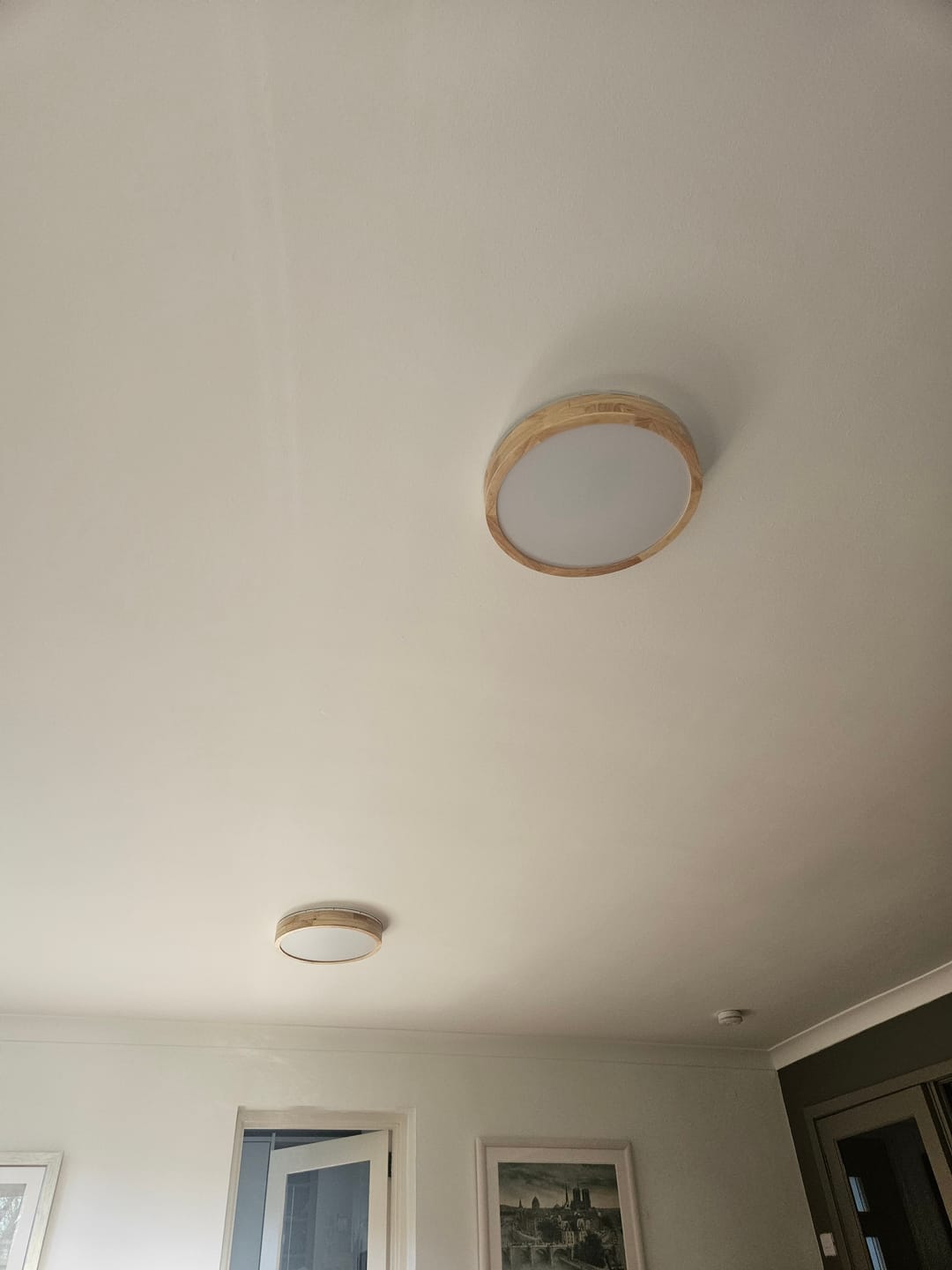 Customer photo review of Scandinavian Dimmable Wood LED Flush Mount Light