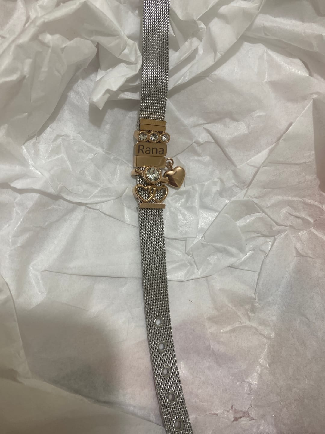Customer photo review of Mesh bracelet silver/rosé gold