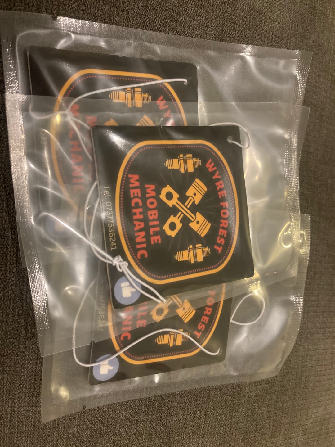 Customer photo review of Promotional Car Air Fresheners - Custom Shape With Your Logo