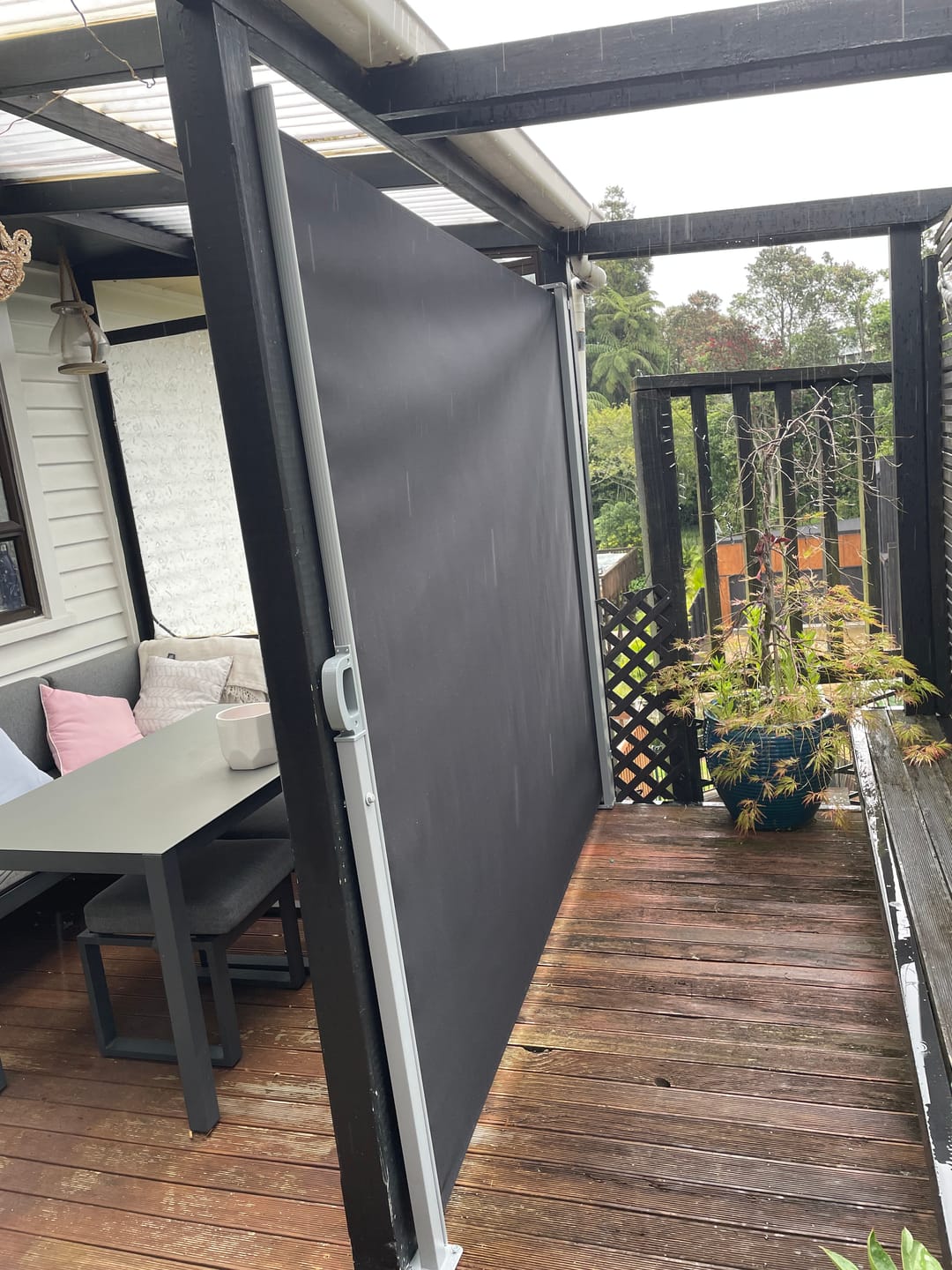 Customer photo review of Patio Screen Retractable Side Awning 2m X 3m