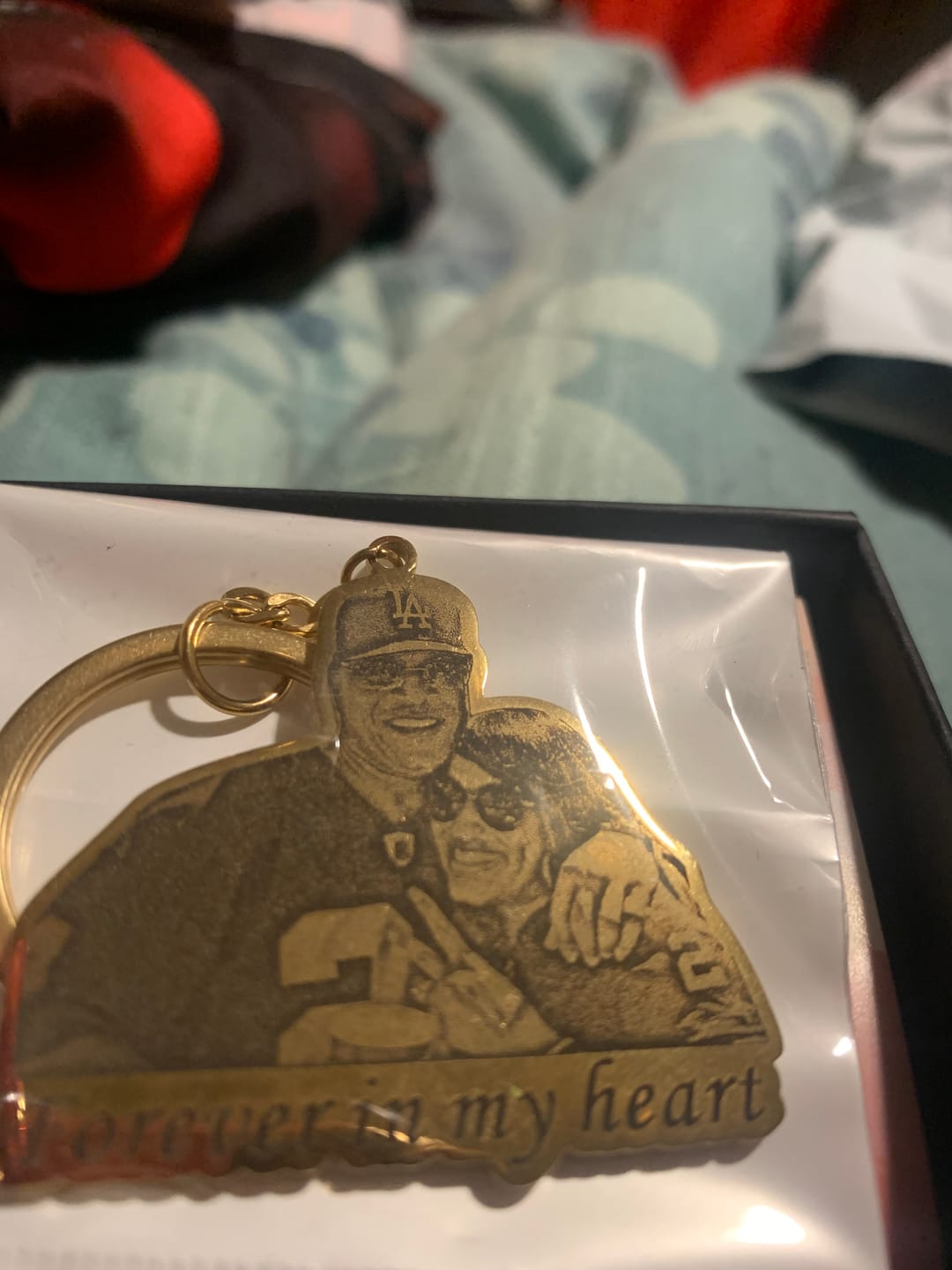 Customer photo review of Custom Photo Engraved Keychain