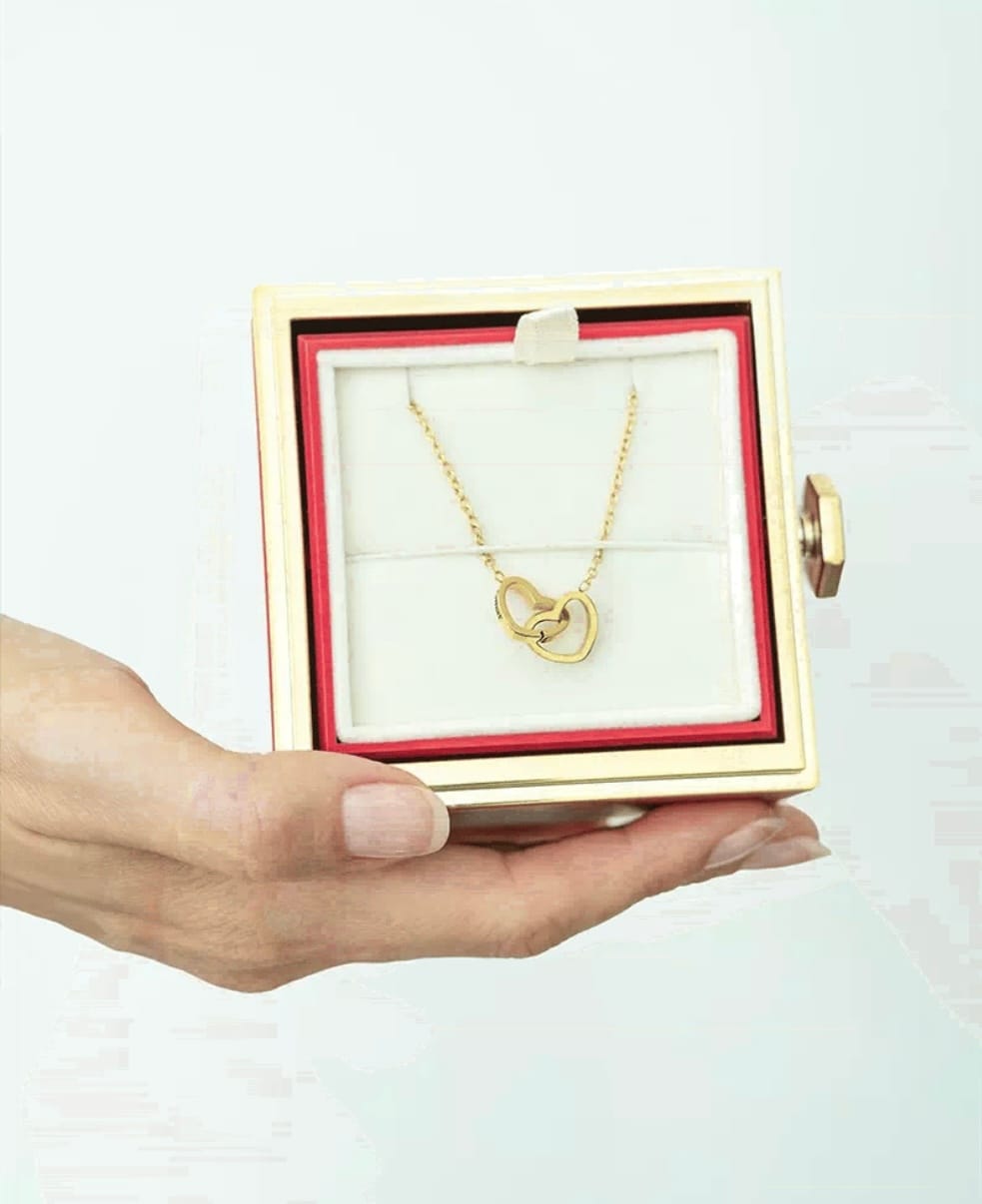 Customer photo review of Double Heart Necklace