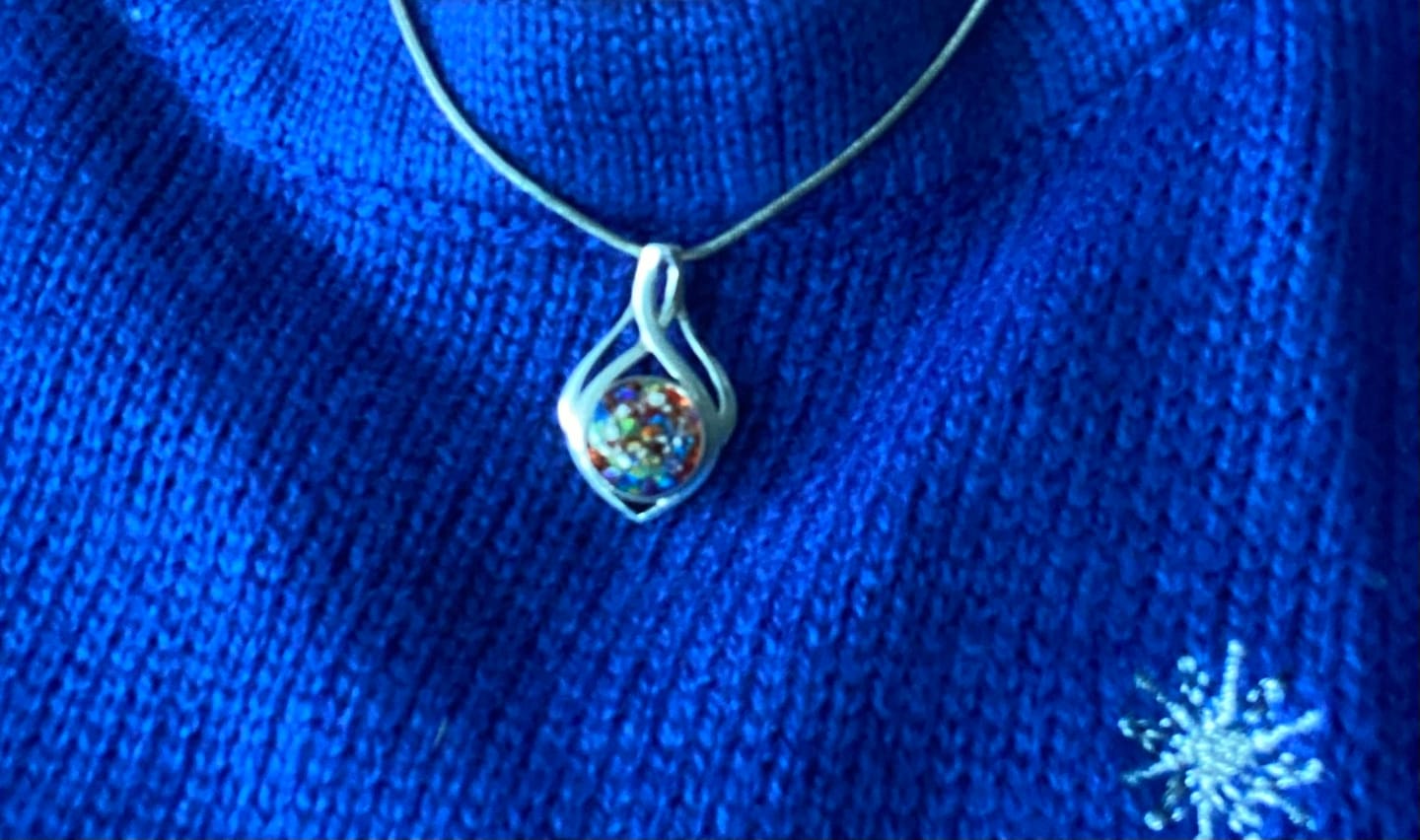 Customer photo review of Celtic Drop Cremation Pendant