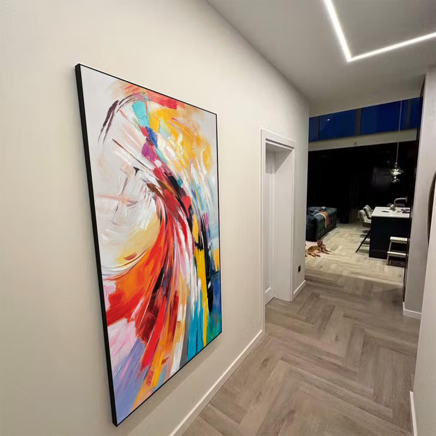 Customer photo review of Colorful  Abstract Textured Painting Canvas #AT039