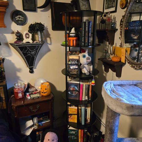 Customer photo review of Flycity 3-5 Tier Rotating Bookshelf With 360° Spinning Display