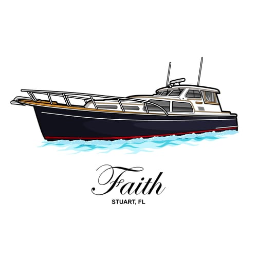 Customer photo review of Custom Digital Boat Artwork