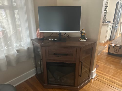 Customer photo review of Dale 43" Corner Fireplace TV Stand