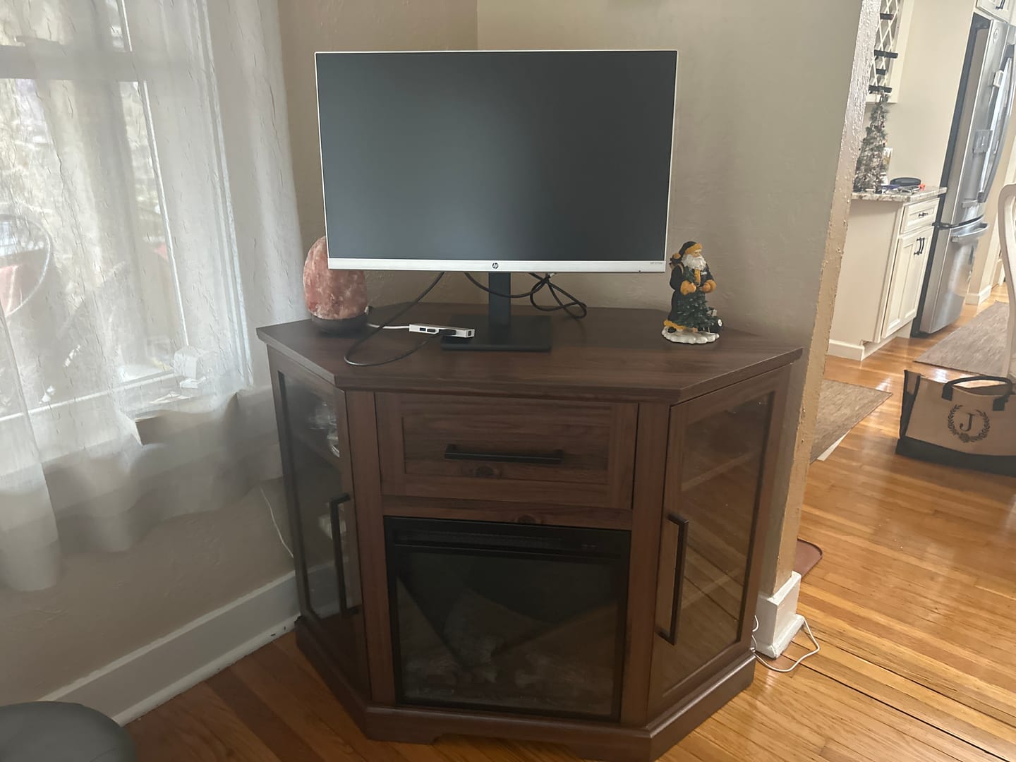 Customer photo review of Dale 43" Corner Fireplace TV Stand