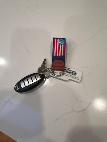 Customer photo review of Smathers and Branson - American Flag Needlepoint Key Fob