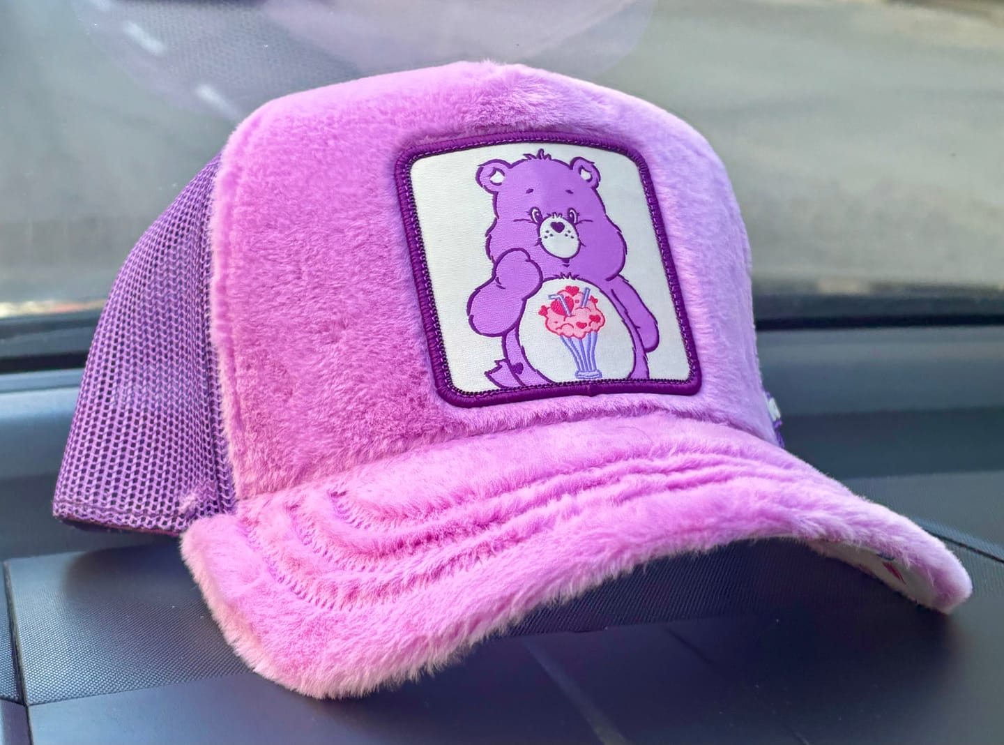 Customer photo review of OVERLORD X Care Bears:  Share Bear Trucker Cap