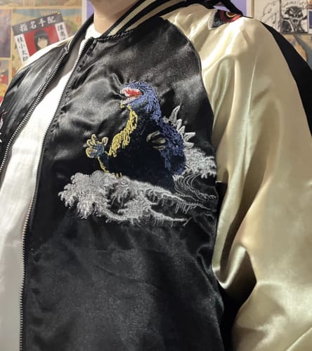 Customer photo review of Monster Embroidery Sukajan Souvenir Bomber Jacket