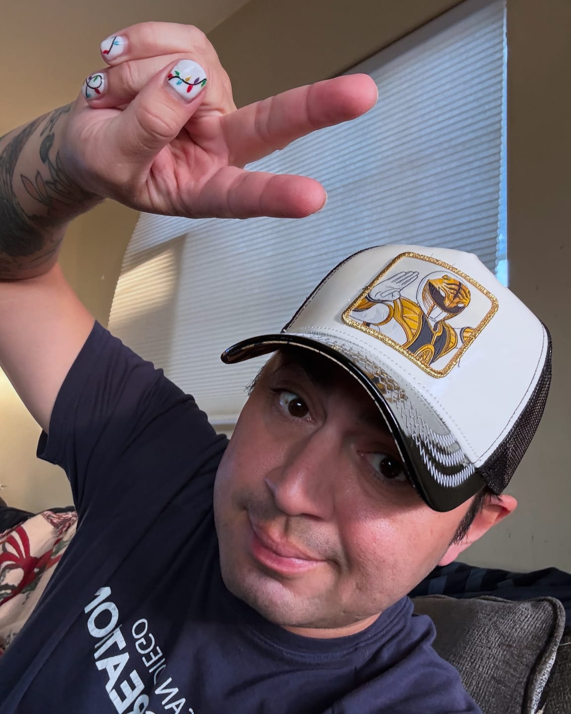 Customer photo review of OVERLORD X Power Rangers: White Ranger Trucker Cap