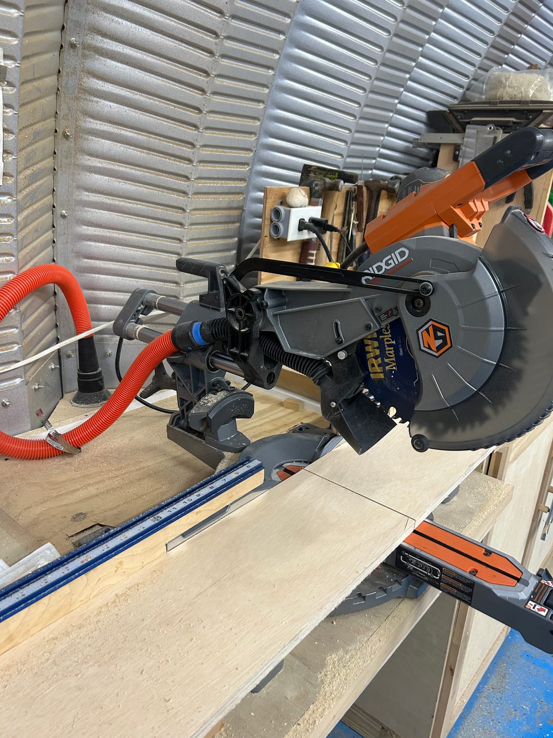 Customer photo review of Ridgid 12" Sliding Miter Saw Dust Collection Chute (R4222)