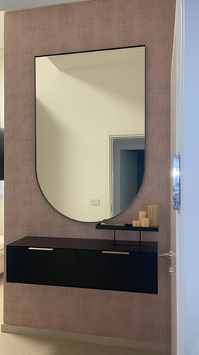 Customer photo review of מראה חצי אובלית לפי מידה