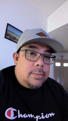 Customer photo review of Big Flat Bill Unstructured Wicking Hat