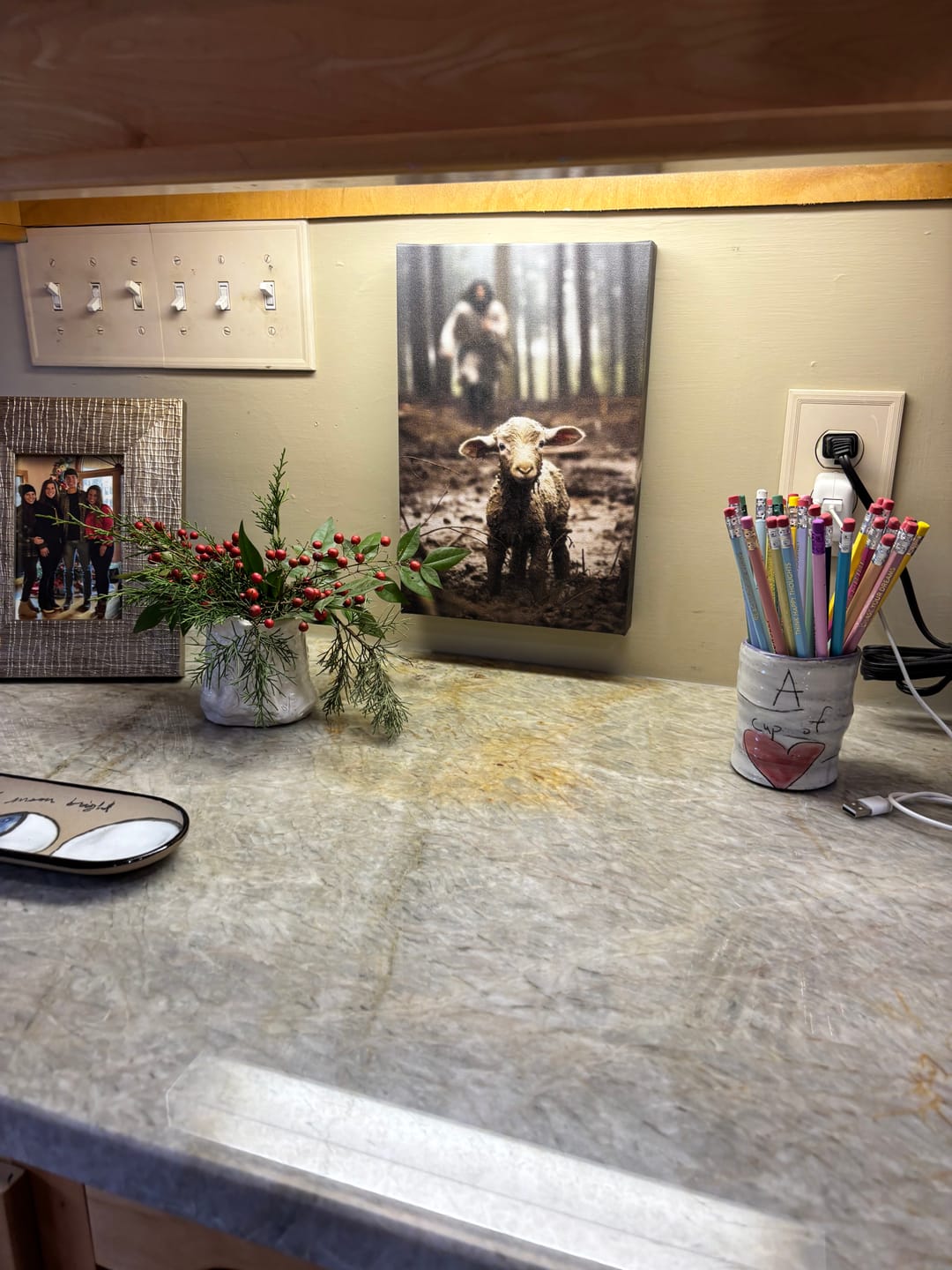 Customer photo review of Jesus Lamb of God, Jesus Running After Lamb, Wall Art Canvas