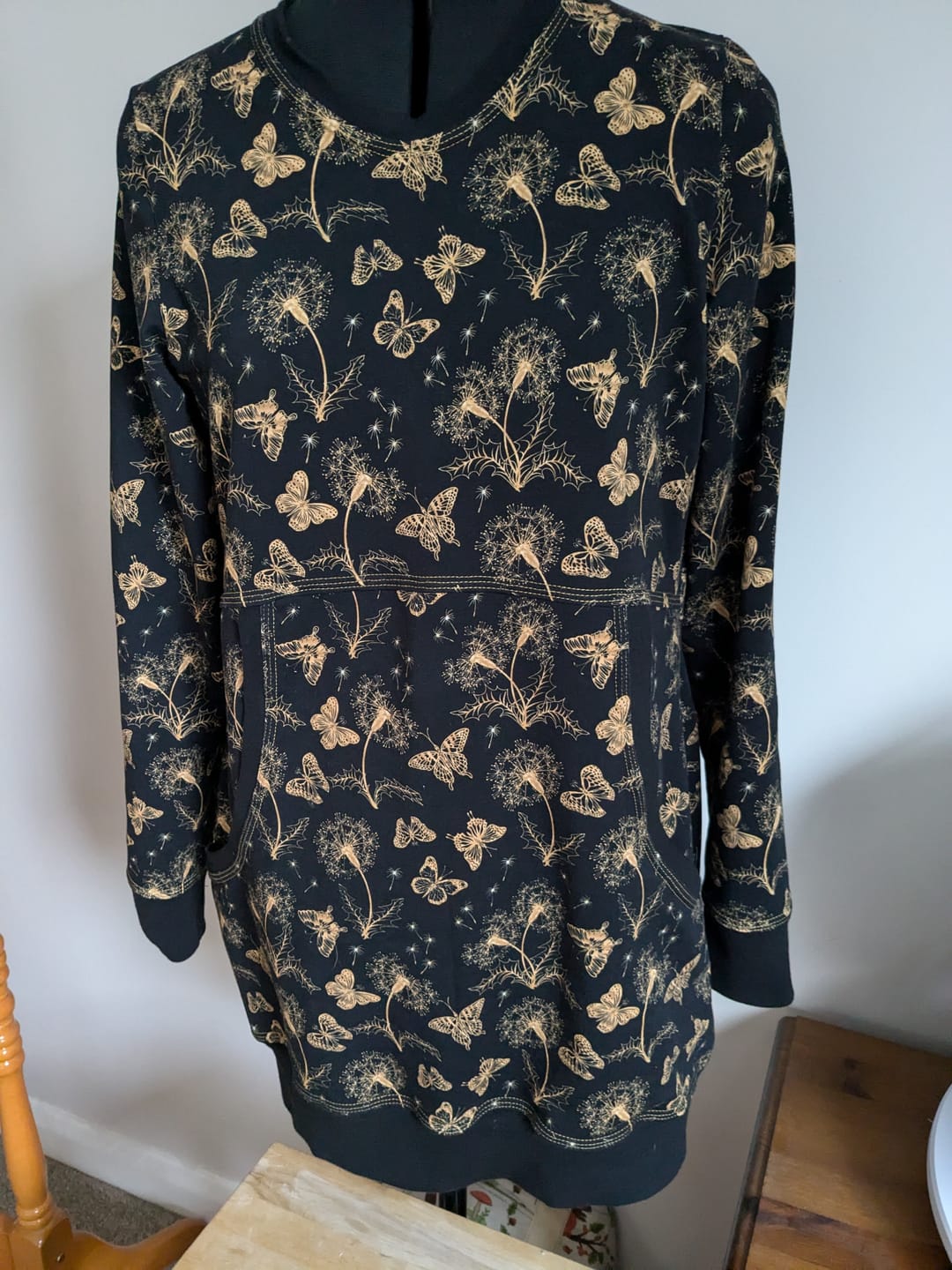 Customer photo review of Gold Butterfly Floral French Terry Fabric