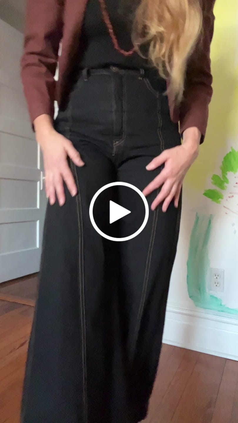 Customer video review of GBU Elephant Bell Bottom Jeans • Black Wash Denim