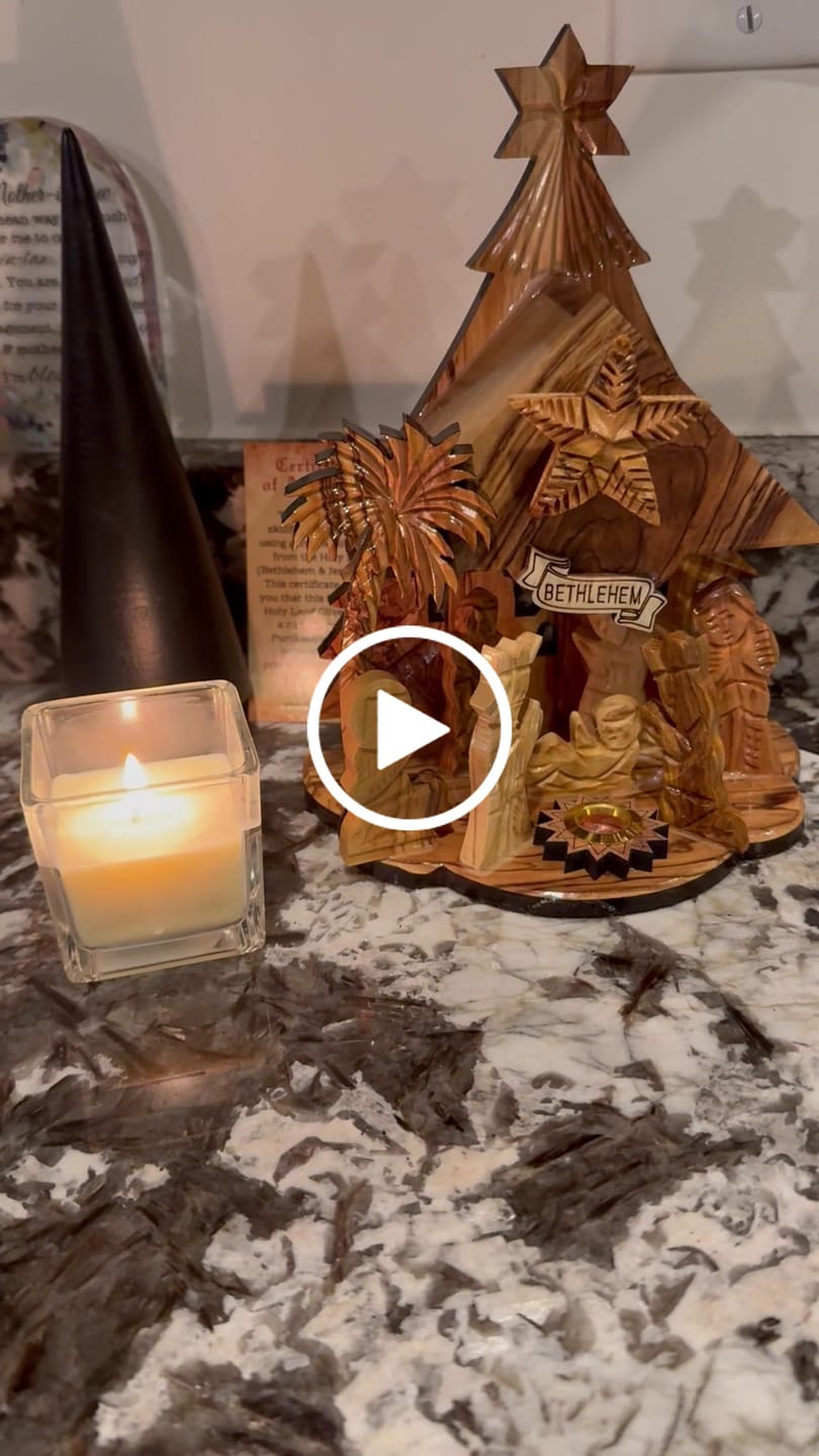 Customer video review of Olive Wood Nativity Scene with Music Box - (8x6 Inches) - Holy Land Nativity