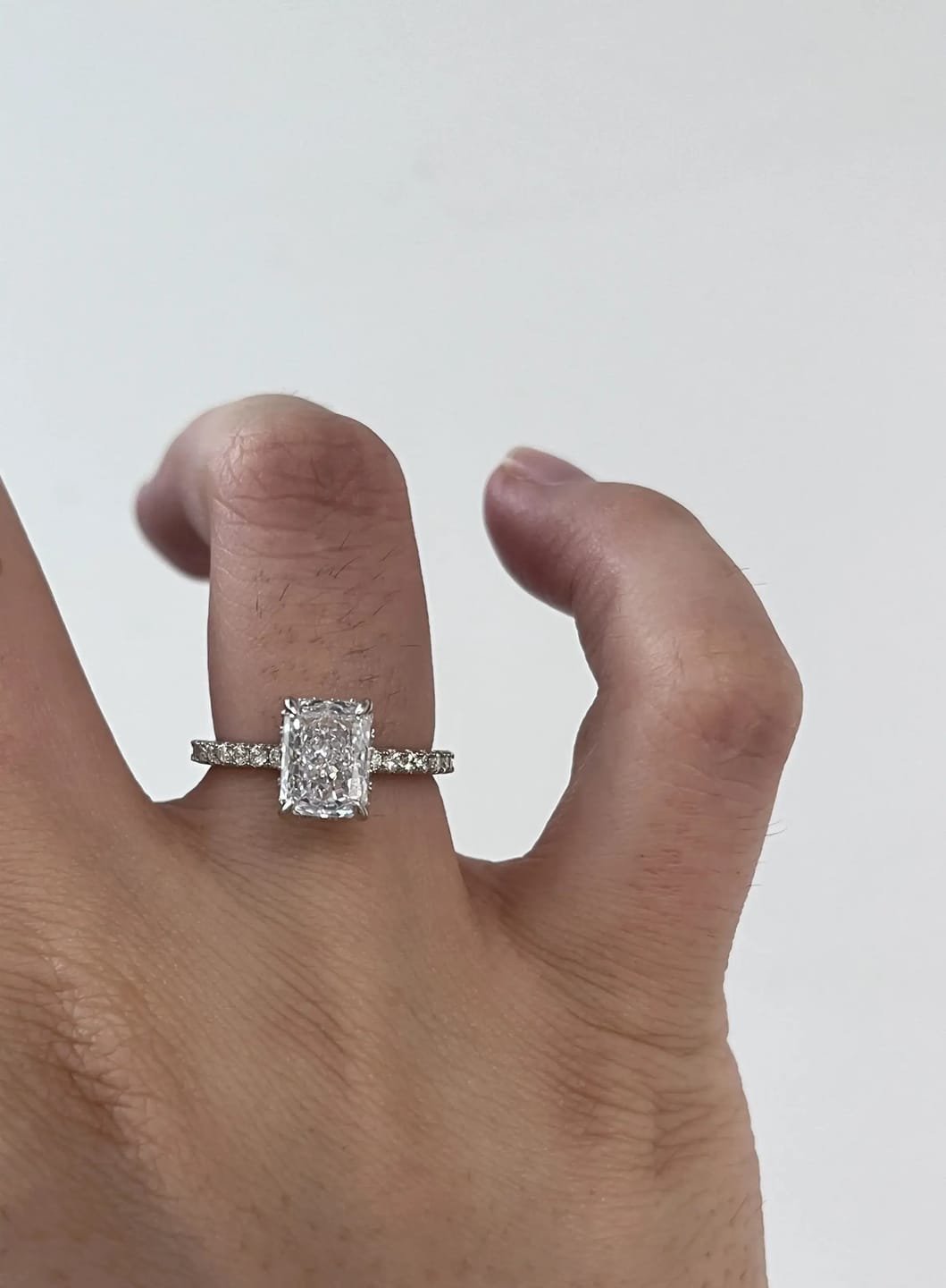 Customer photo review of Dazzling Radiant Cut 2.0ct 925 Sterling Silver Engagement Ring