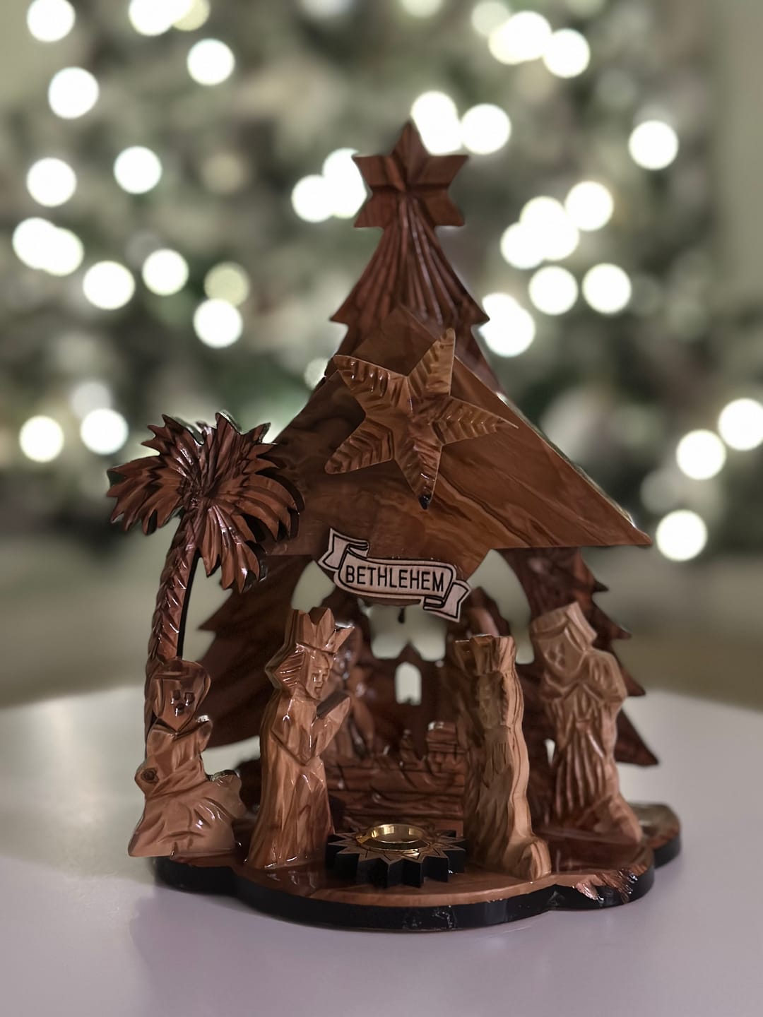 Customer photo review of Olive Wood Nativity Scene with Music Box - (8x6 Inches) - Holy Land Nativity