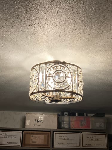 Customer photo review of 3-Light Vintage Glam Crystal Drum Ceiling Light