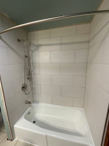 Customer photo review of 1-Handle Valve and Trim Shower System with Dual Shower Head and Slide Bar