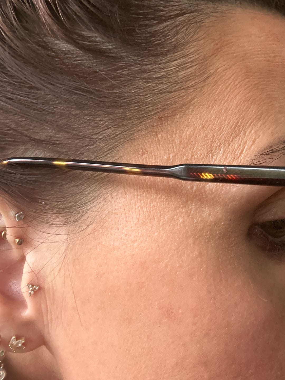 Customer photo review of Jewel Crown Stud Earring in Gold