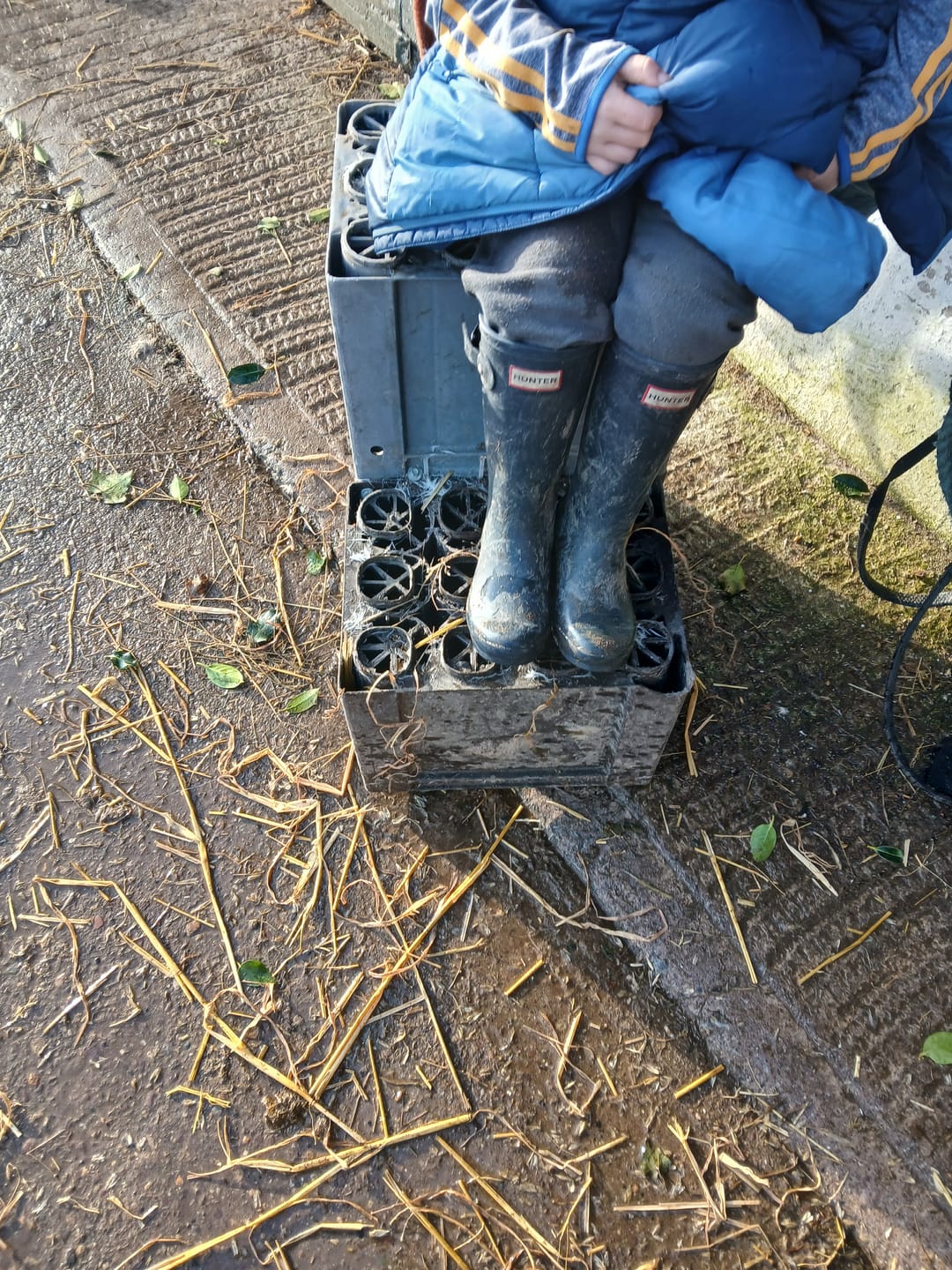 Customer photo review of Hunter Kids Original Wellingtons - Navy