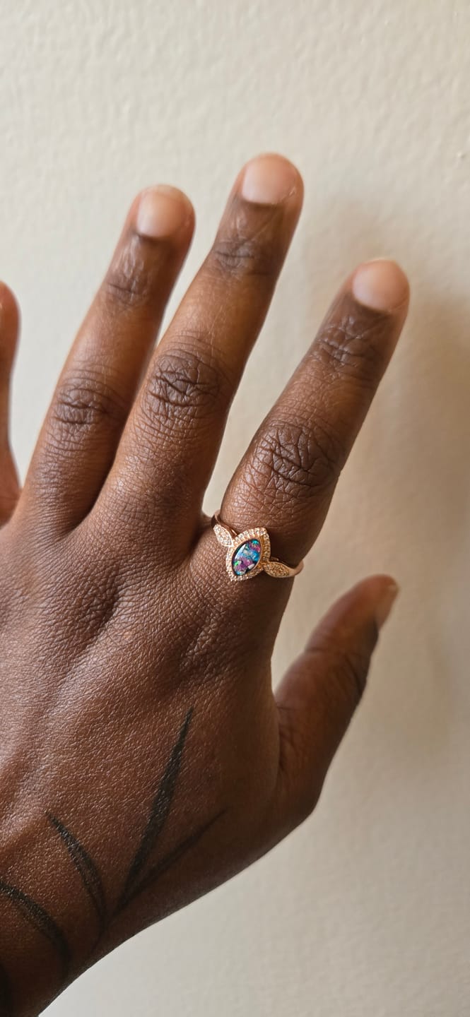 Customer photo review of Bedazzled Marquise Cremation Ring