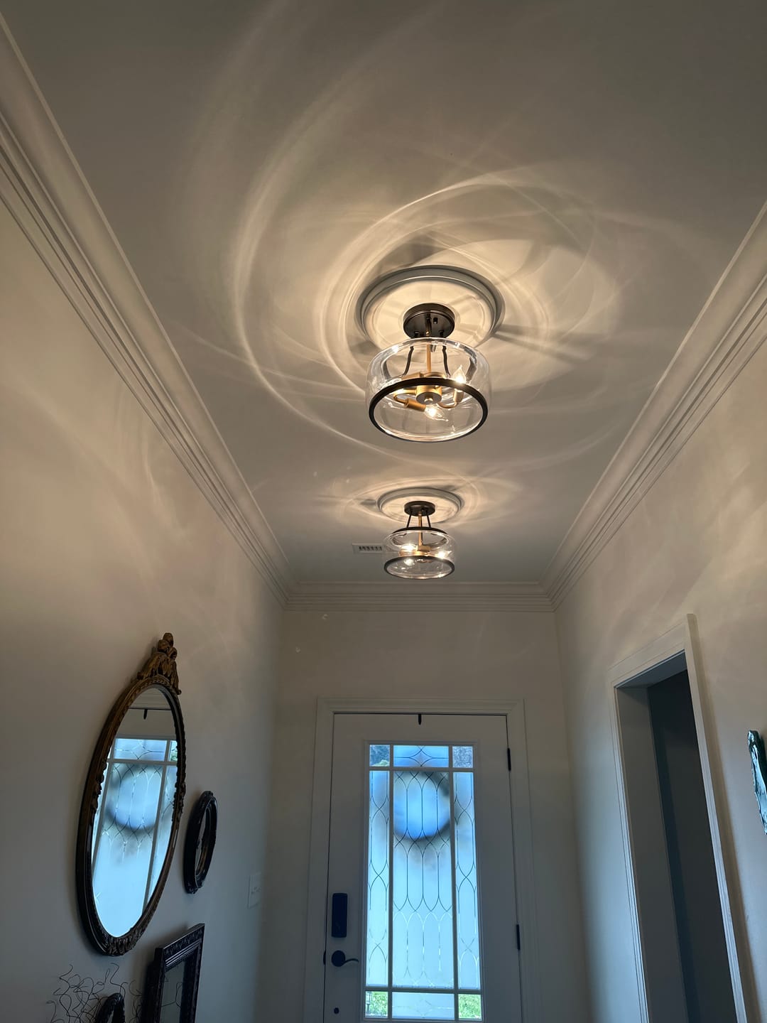 Customer photo review of Modern Farmhouse Drum Glass Semi Flush Mount