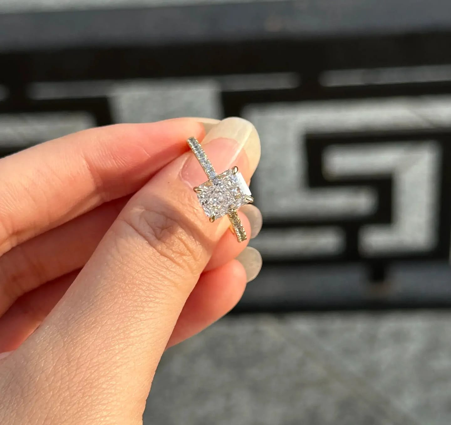 Customer photo review of Dazzling Radiant Cut 2.0ct 925 Sterling Silver Engagement Ring