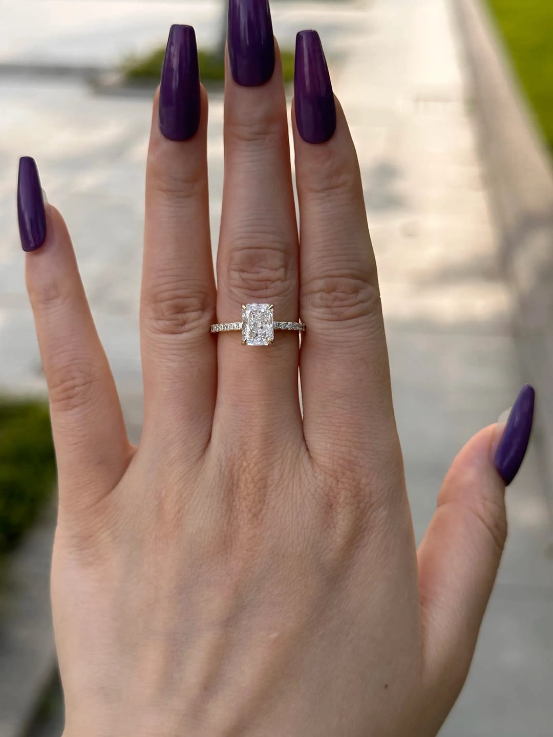 Customer photo review of Dazzling Radiant Cut 2.0ct 925 Sterling Silver Engagement Ring