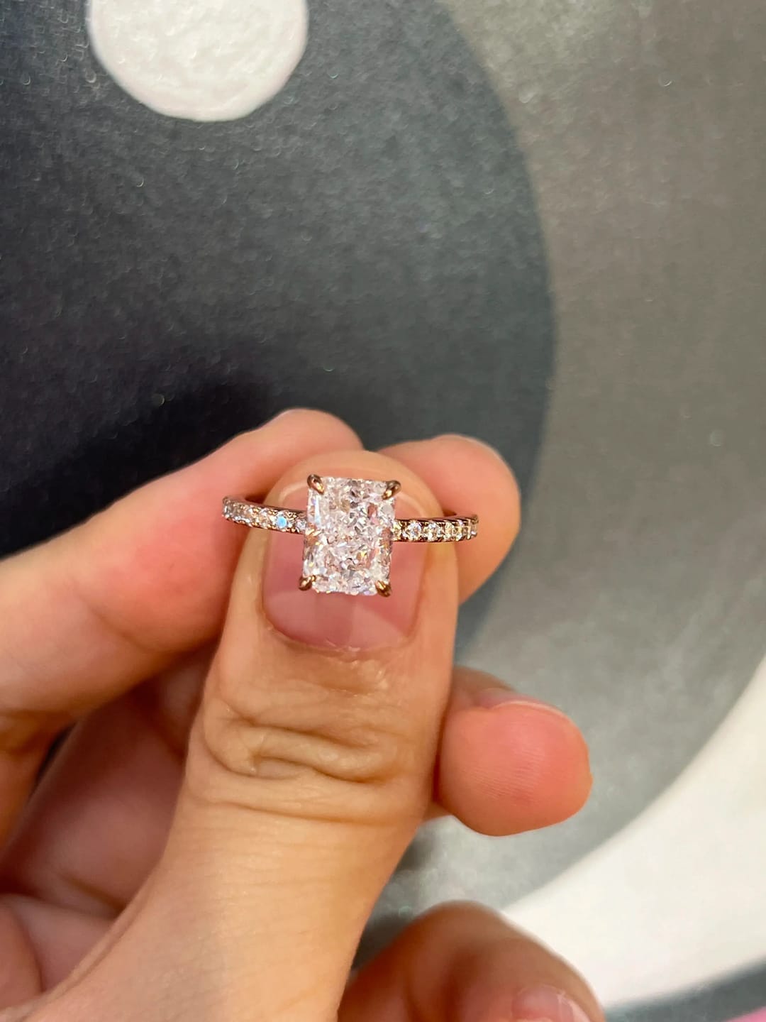 Customer photo review of Dazzling Radiant Cut 2.0ct 925 Sterling Silver Engagement Ring
