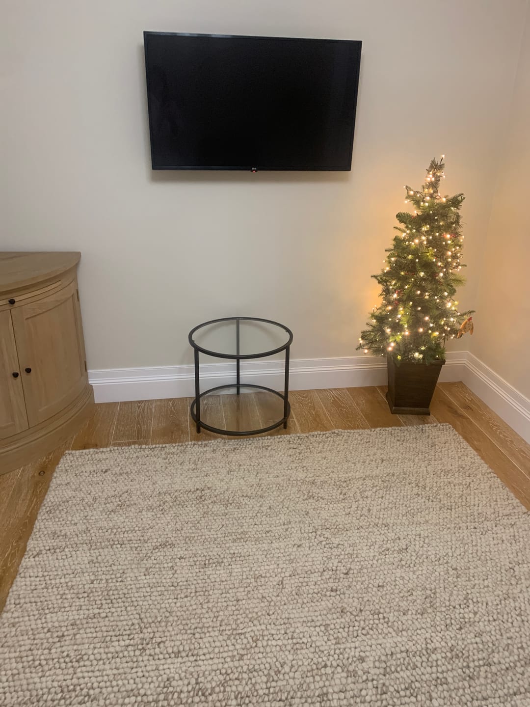 Customer photo review of Avery Round Glass Metal Side Table - Black