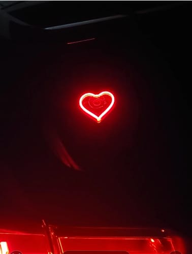 Customer photo review of Heart Shaped Car Neon Window Light