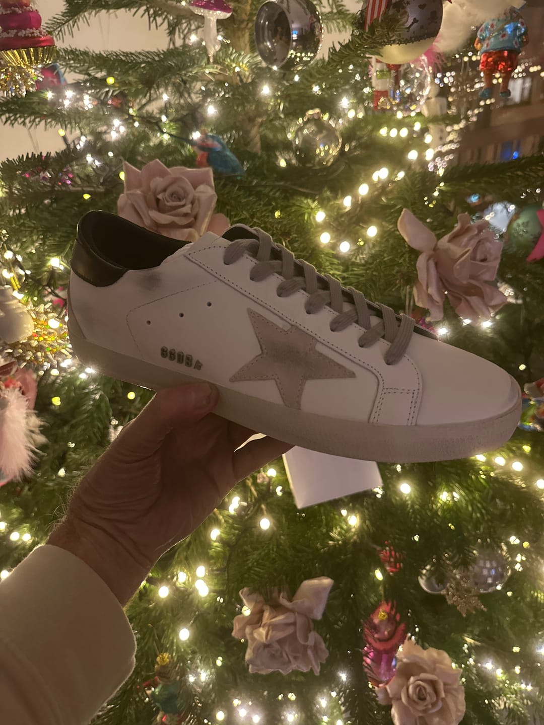 Customer photo review of Golden Goose Super-Star Suede Star Black Heel Tab