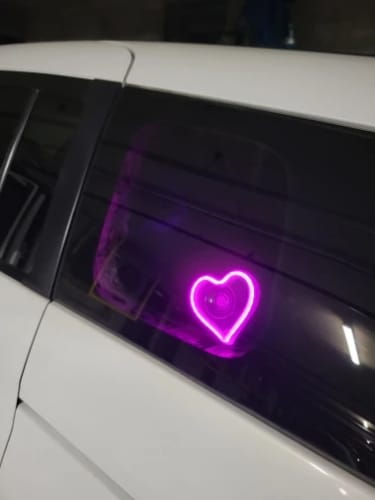 Customer photo review of Heart Shaped Car Neon Window Light