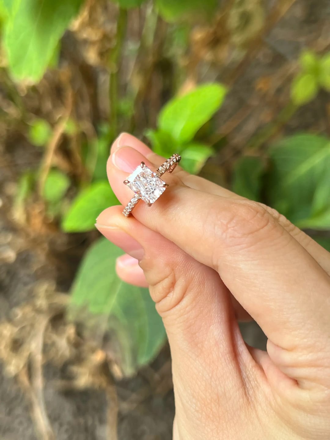 Customer photo review of Dazzling Radiant Cut 2.0ct 925 Sterling Silver Engagement Ring