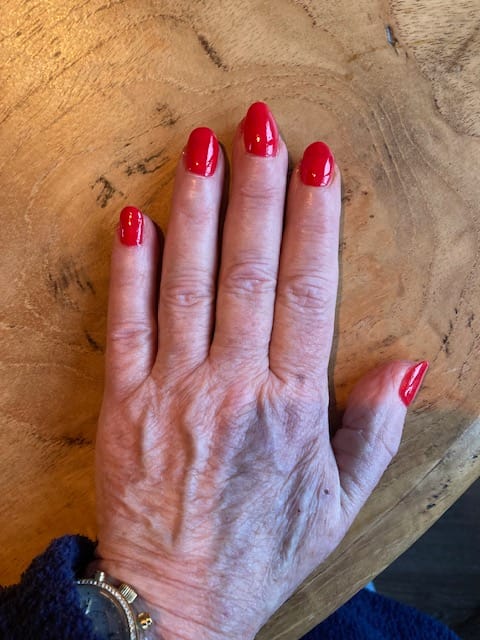 Customer photo review of Rose Red Dipping Powder