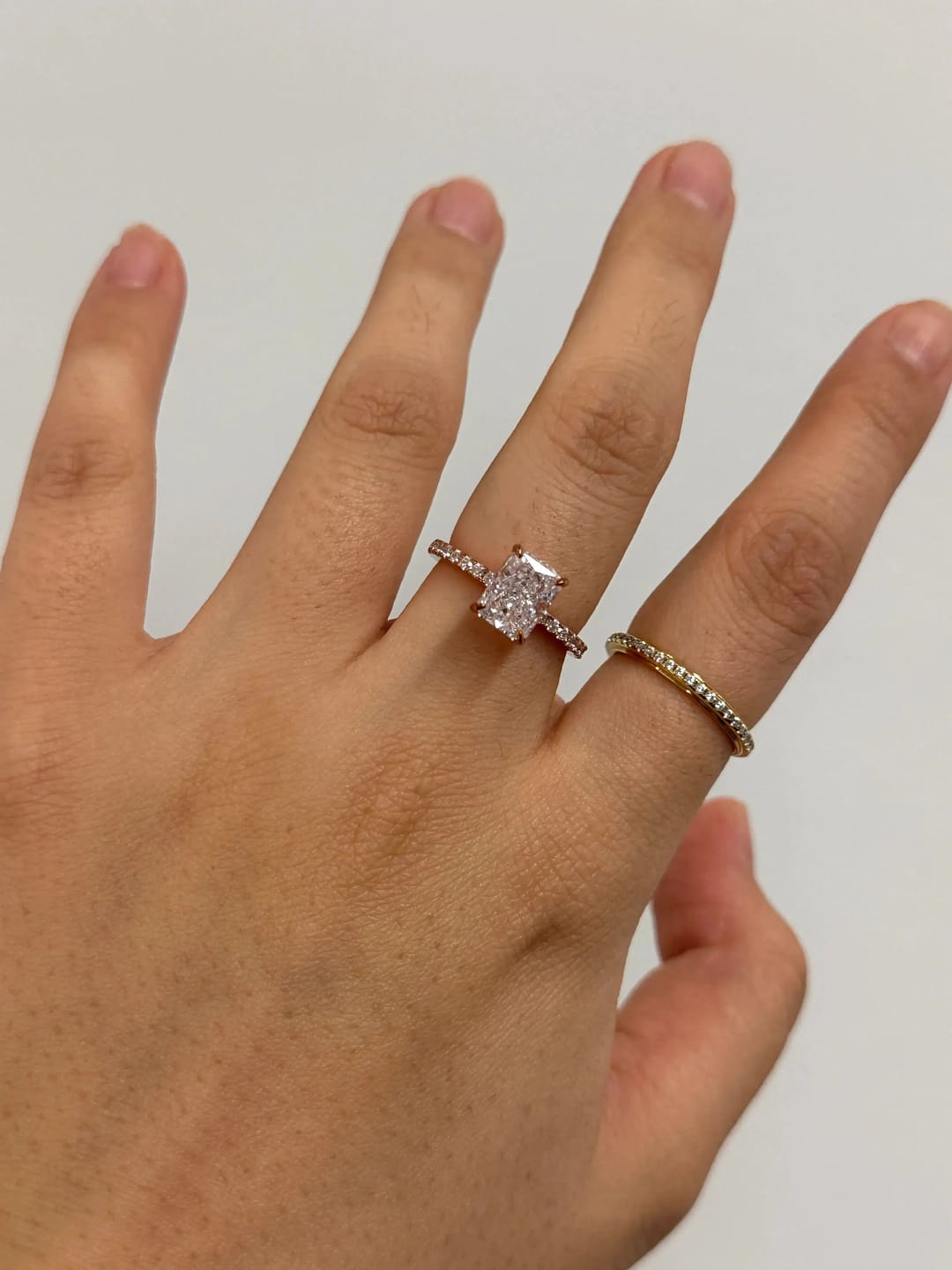 Customer photo review of Dazzling Radiant Cut 2.0ct 925 Sterling Silver Engagement Ring