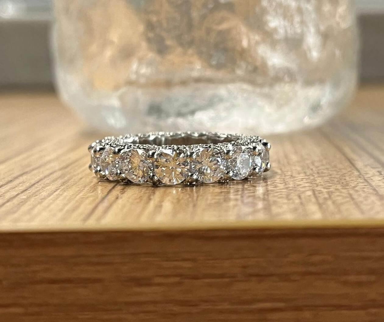 Customer photo review of Stylish 925 Sterling Silver Round Cut Wedding Band