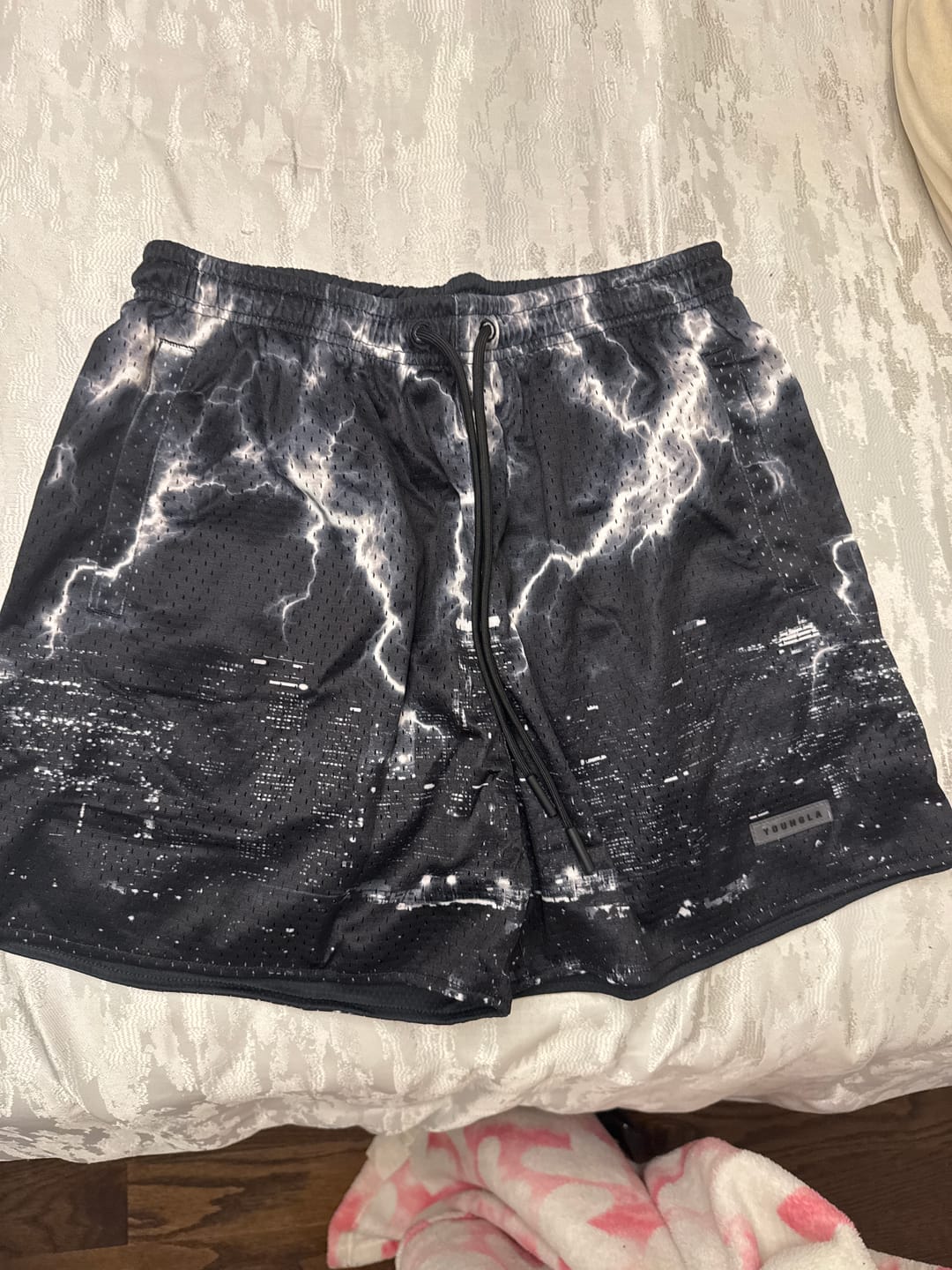 Customer photo review of 1111 -  Skulls & Roses Reversible Shorts